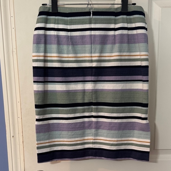 LOFT Striped Pencil Skirt in Purple, Green, and Black - Picture 4 of 4